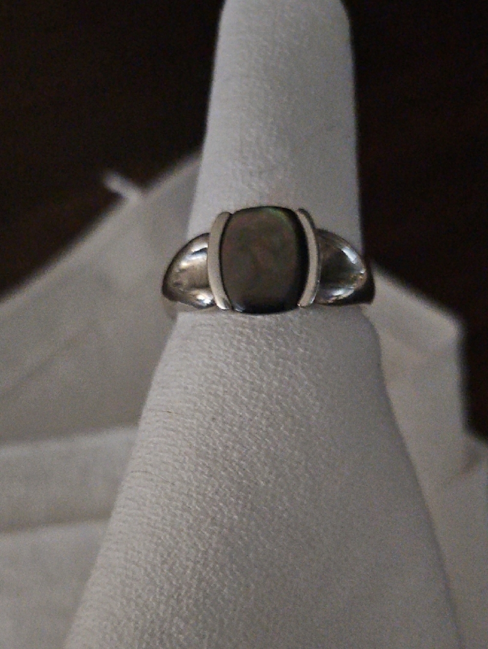 Black Mother Of Pearl Sterling Silver Ring